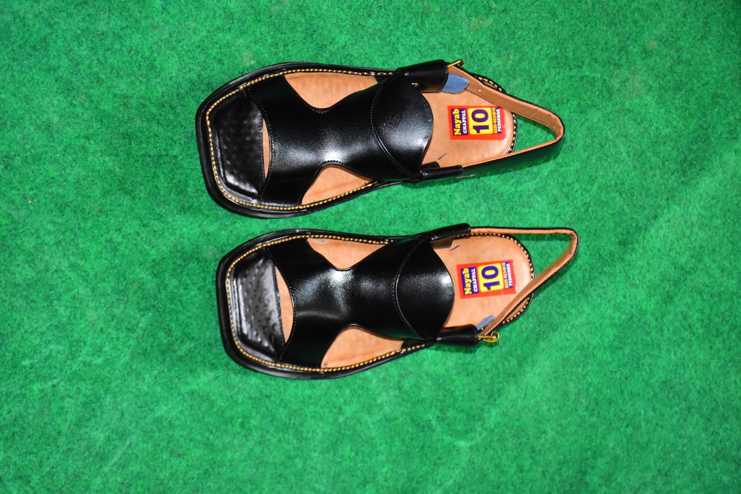 Kohati Chappal / Zalmi panjedaar – Gents – Rg 457 black colour Handmade  with premium leather.