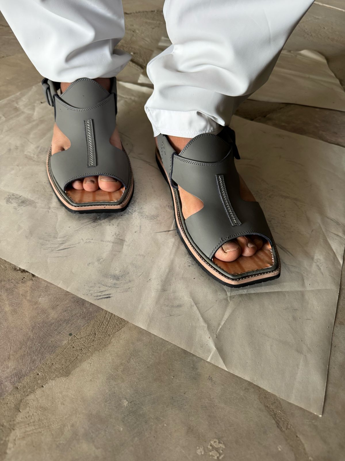 Kohati Chappal(noise Wala)– Gents –black colour Handmade  with premium leather